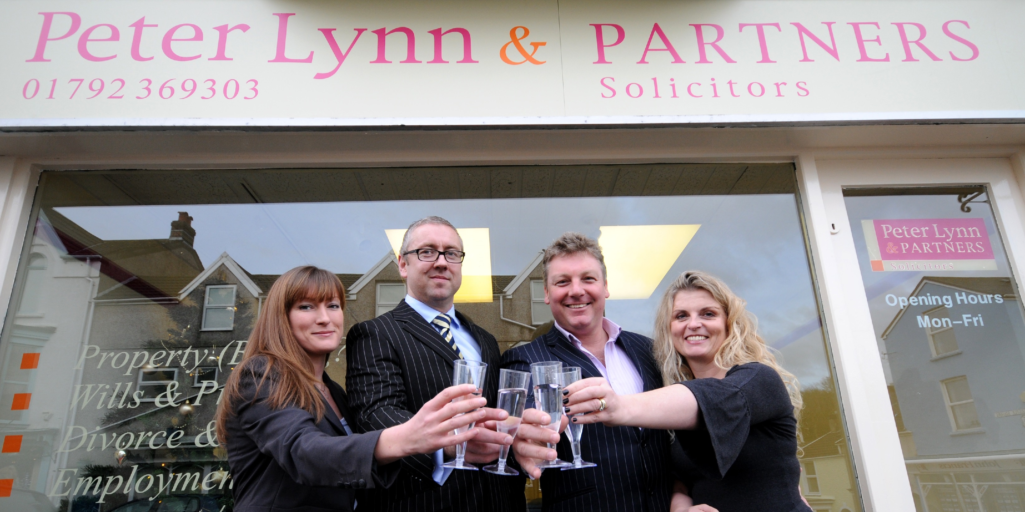 Peter Lynn and staff celebrate Mumbles 1st Year Anniversary