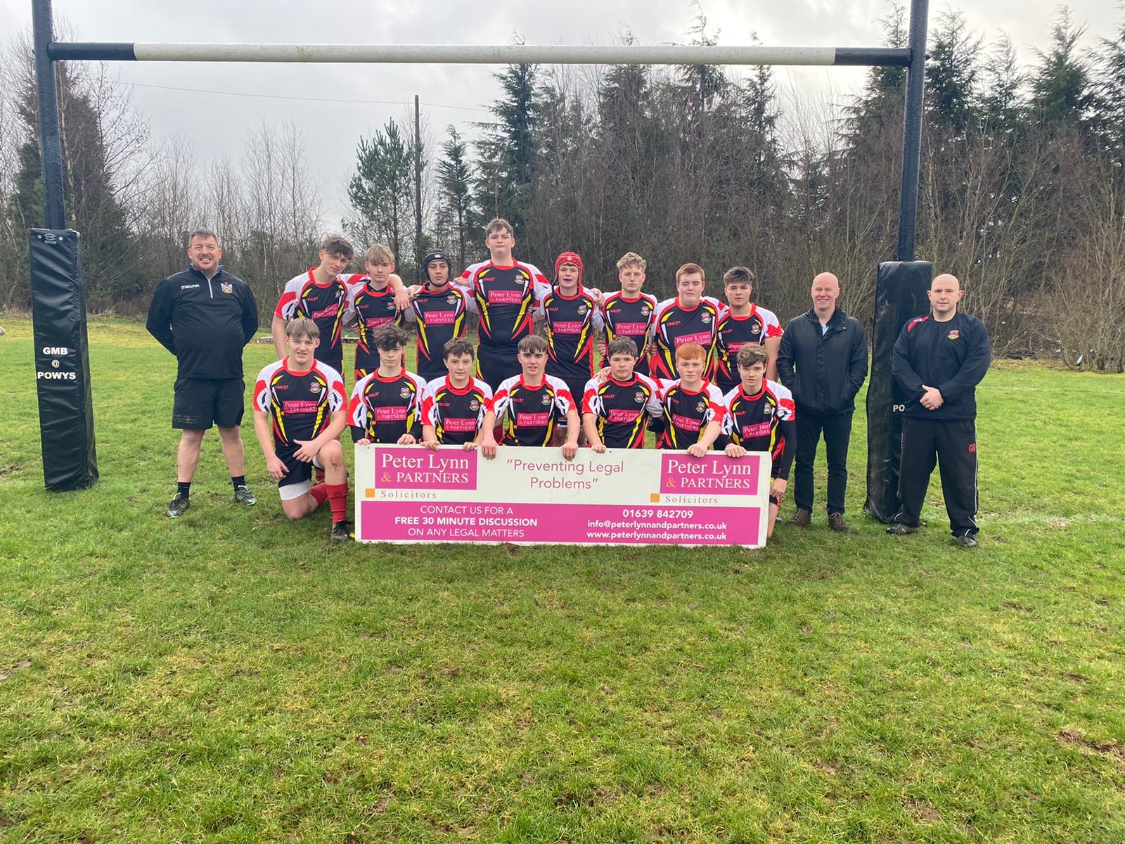 Richard Howe with Cwmtwrch RFC players