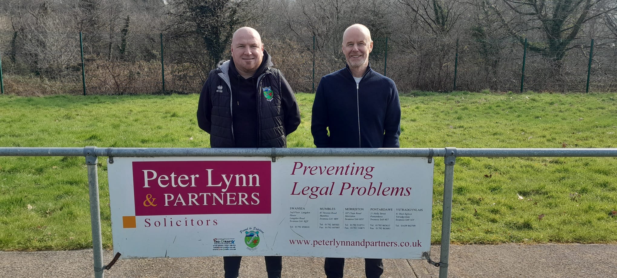 Richard Howe with Pontardawe Town's Manager Garry Taylor